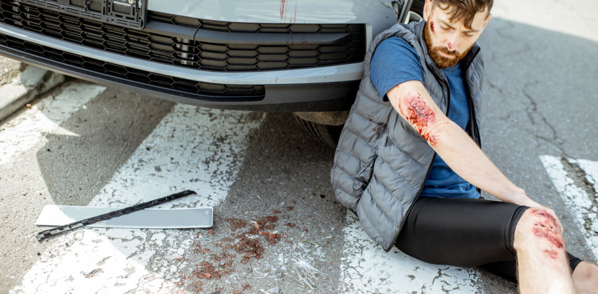 Pedestrian Accident involving an injured person requiring medical care and rehabilitation